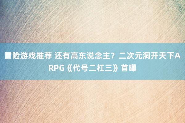 冒险游戏推荐 还有高东说念主？二次元洞开天下ARPG《代号二杠三》首曝