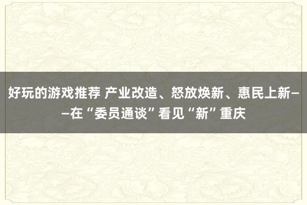 好玩的游戏推荐 产业改造、怒放焕新、惠民上新——在“委员通谈”看见“新”重庆